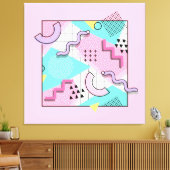 80's Memphis Active Pink Light Turquoise Leinwanddruck (Insitu (Wohnzimmer))