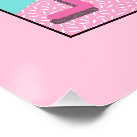 80's Memphis Active Pink Light Turquoise Poster (Ecke)