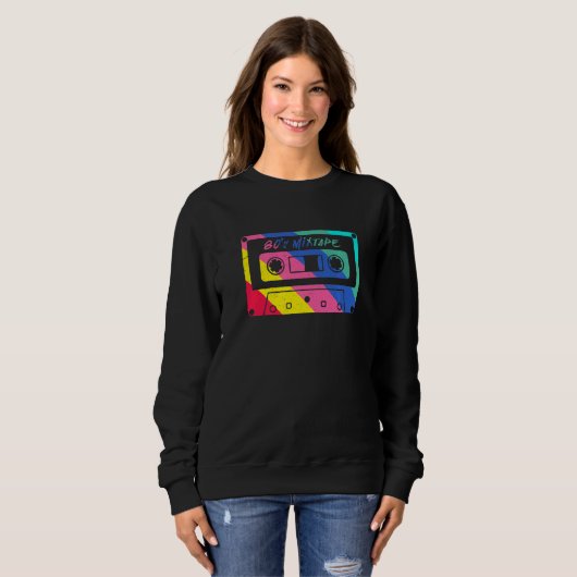 80s Mixtape Cassette Tape Music Retro Sweatshirt (Vorne ganz)