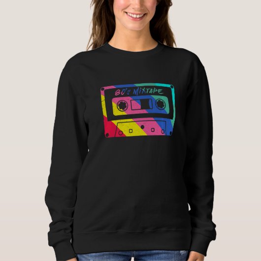 80s Mixtape Cassette Tape Music Retro Sweatshirt (Vorderseite)