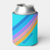 80s Neon Ocean Sky Stripes with Name Dosenkühler (Kanne Vorderseite)