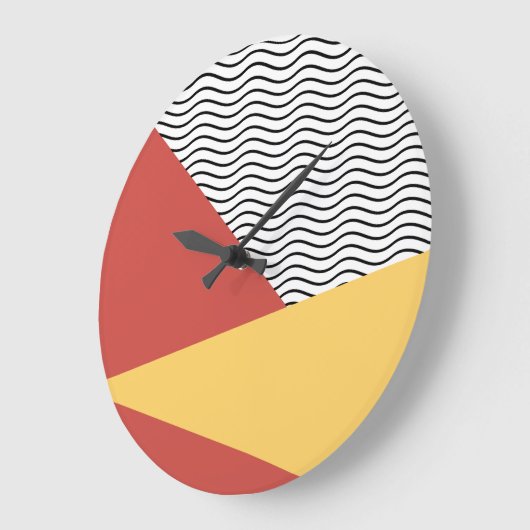 80s Pop Art Pattern Große Wanduhr (Winkel)