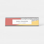 80s Pop Art Pattern Schreibtischnamensplakette (Vorderseite )