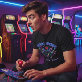 80s Retro Arcade Customizable Gamer T-Shirt