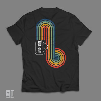 80s Retro Cassette Tape Rainbow Wave – Vintage Mix T-Shirt