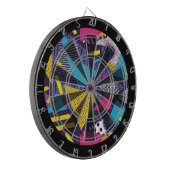 80s Retro Colorful Texture  Dartscheibe (Vorderseite Links)