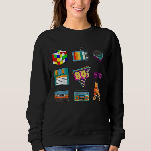 80's Retro Fashion Throwback Culture Disco Music P Sweatshirt (Vorderseite)
