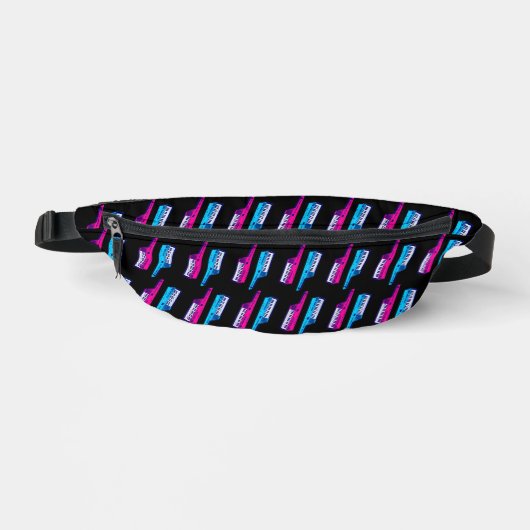 80s RETRO KEYTARS PINK BLUE FANNY PACK Bauchtasche (Vorderseite)