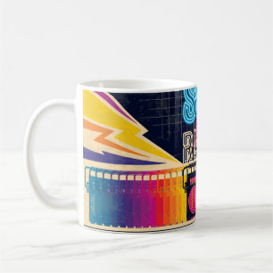 80s, retro music party. Old style poster. Disco fl Kaffeetasse