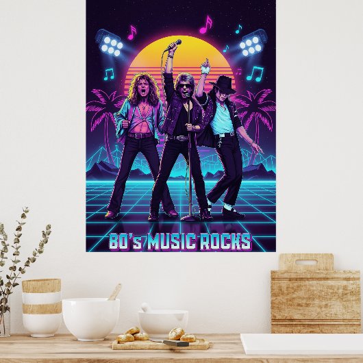 80's Retro music  Poster (Küche)