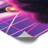 80s Retrowave Cat Woman Poster (Ecke)