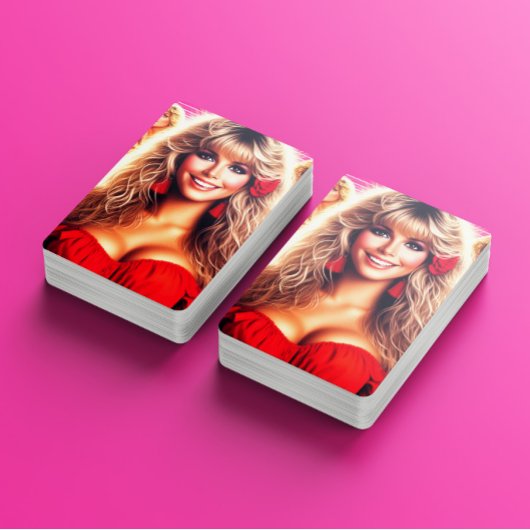 80s Retrowave Woman Spielkarten