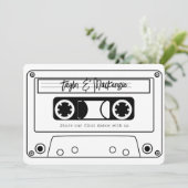 80s Style Retro Music Tape Wedding Einladung (Stehend Vorderseite)