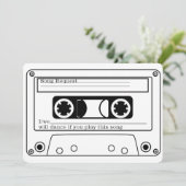 80s Style Retro Music Tape Wedding RSVP Einladung (Stehend Vorderseite)