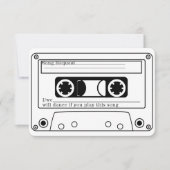80s Style Retro Music Tape Wedding RSVP Einladung (Vorderseite)