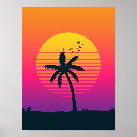 80s Sunset Poster (Vorne)