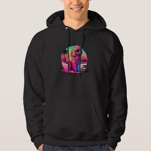 80s Synthwave and Poodle Aesthetic Hoodie (Vorderseite)