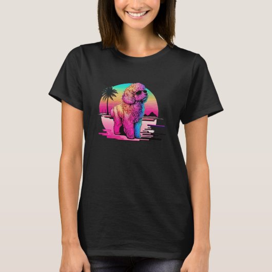 80s Synthwave and Poodle Aesthetic T-Shirt (Vorderseite)