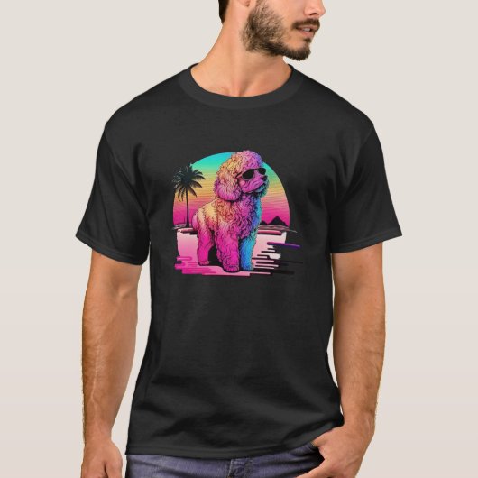 80s Synthwave and Poodle Aesthetic T-Shirt (Vorderseite)