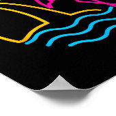 80s Vintage Miami Retro Neon Nk Flamingo Poster (Ecke)