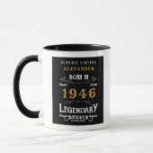 80th Birthday 1946 Legend Retro Black Personalized Tasse (Links)