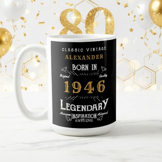 80th Birthday 1946 Legendary Retro Kaffeetasse