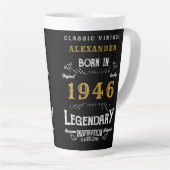 80th Birthday 1946 Legendary Retro Milchtasse (Rechte Ecke)