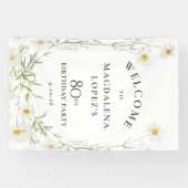 80th Birthday Banner April Birth Flower Daisy (Horizontal)