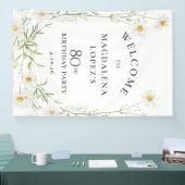 80th Birthday Banner April Birth Flower Daisy (Messe)