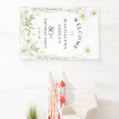 80th Birthday Banner April Birth Flower Daisy (InSitu)