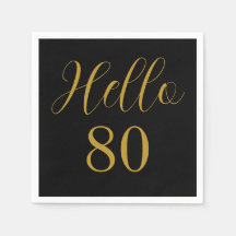 80th Birthday Black Gold Birthday Party