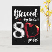 80th Birthday Blessed By God For 80 Years Birthday Karte (Gelbe Blume)