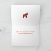 80th Birthday Card with Dala Horse Karte (Innenseite)