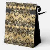 80th Birthday Elegant Gold Lace Thank You Geschenkschachtel (Rückseite)