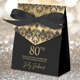 80th Birthday Elegant Gold Lace Thank You Geschenkschachtel