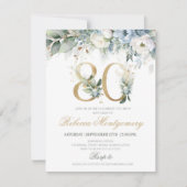 80th birthday Elegant Milestone invitation RSVP Karte (Vorderseite)