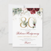 80th birthday Elegant Milestone invitation RSVP Karte (Vorderseite)