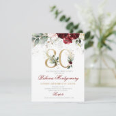 80th birthday Elegant Milestone invitation RSVP Karte (Stehend Vorderseite)