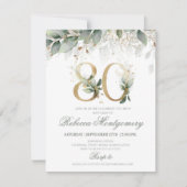 80th birthday Elegant Milestone invitation RSVP Karte (Vorderseite)