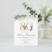 80th birthday Elegant Milestone invitation RSVP Karte (Stehend Vorderseite)