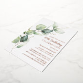 80th Birthday Eucalyptus Script Party Folieneinladung (Gedreht)