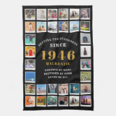 80th Birthday Family Memories Photo Collage Geschirrtuch (Vertikal)