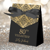 80th Birthday Gold Damask Thank You Geschenkschachtel