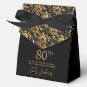 80th Birthday Gold Floral Thank You  Geschenkschachtel (Vorderseite)