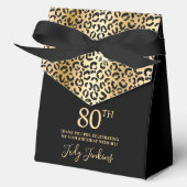 80th Birthday Gold Leopard Print Thank You  Geschenkschachtel (Vorderseite)