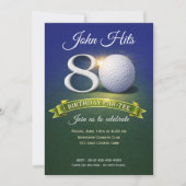 80th Birthday Golf Theme  Einladung (Vorderseite)