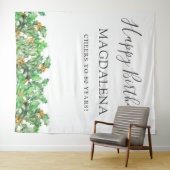 80th Birthday Holly December Birth Flower Backdrop Wandteppich (Beispiel (Horizontal))