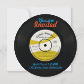 80th Birthday Invite Retro Vinyl Record 45 RPM Einladung (Rückseite)