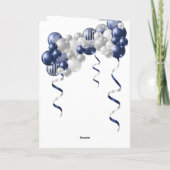 80th Birthday Navy Balloons Karte (Rückseite)