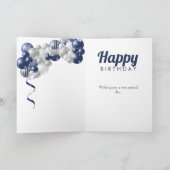 80th Birthday Navy Balloons Karte (Innenseite)